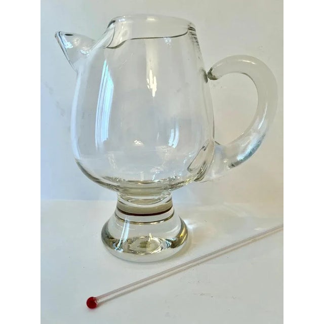 Transparent Glass Rounded Martini Pitcher with Stirrer For Sale - Image 8 of 9