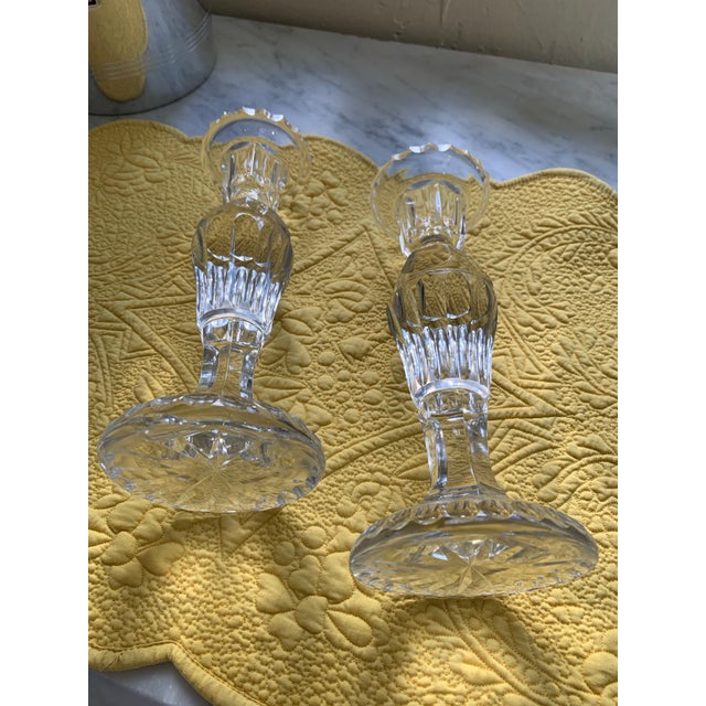 Early 20th Century Antique Finely Cut Crystal Candlesticks a Pair For Sale - Image 5 of 11