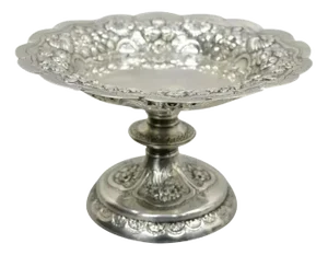 Walker & Hall Sheffield Silver Plated Regency Fruit Shell Compote Platter Stand