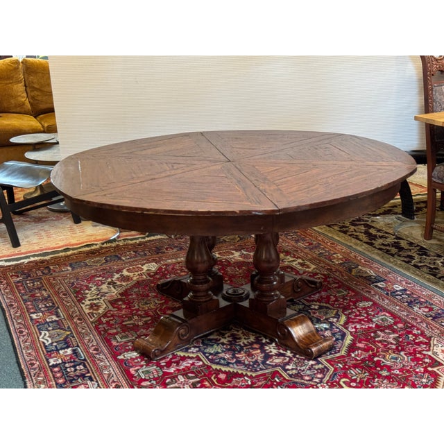 Theodore Alexander for Castle Bromwich Walnut Wood Jupe Dining Table, 60 to 78 Inch For Sale - Image 11 of 18