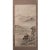 Handsome large Japanese Showa Era watercolor scroll painting depicting Landscape with river and boats. Signed and sealed...