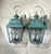 Pair of Verdigris Finish Steel Outdoor Wall Sconces - Seeded Glass 22”x 10”x 11” For Sale In Miami - Image 6 of 14