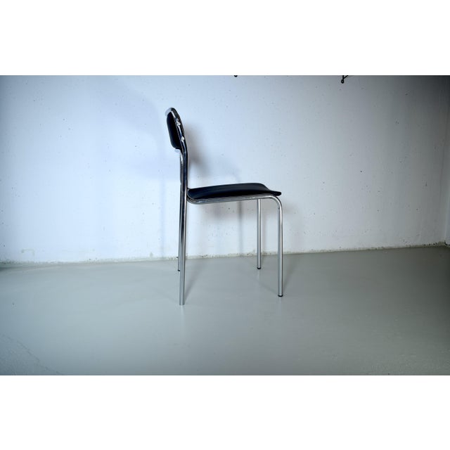 Stackable Chrome Tube Chairs, 1970s, Set of 2 For Sale - Image 4 of 11