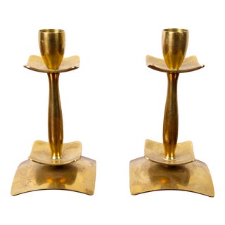 Vintage Danish Brass Candleholders by Dantorp Design, 1960s, Set of 2 For Sale