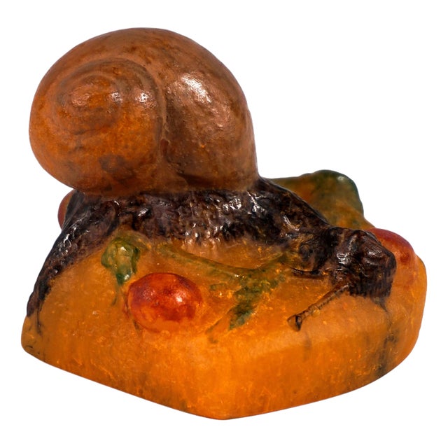 Art Nouveau Pate de Verre Snail Paperweight by Amalric Walter & Henri Bergé, France, 1920 For Sale
