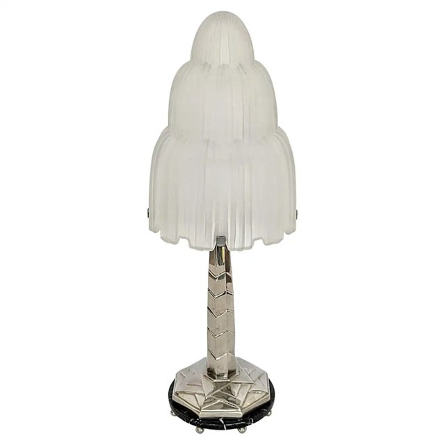 French Art Deco table lamp known as the "Waterfall" was created in the 1930's by the French Master "Marius Ernest SABINO"...