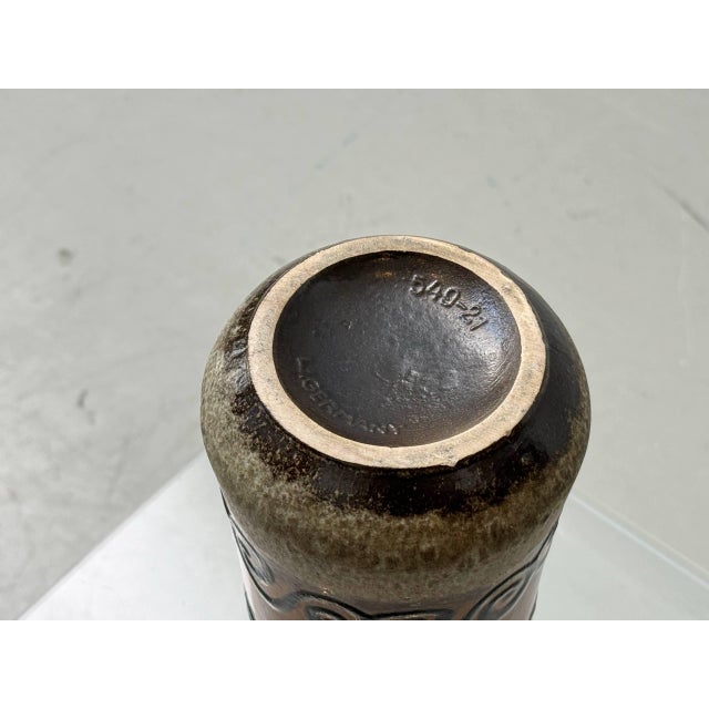 Brown Ceramic Spiral Vase from Scheurich Keramik, Germany, 1970s For Sale - Image 8 of 10