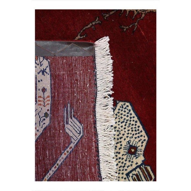 Fine Hand Knotted Persian Lion Design Shiraz Rug For Sale - Image 4 of 4