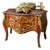 French Louis XV Bombe Commode – Floral Marquetry, Marble Top & Hand-Applied Gold Leaf Details For Sale