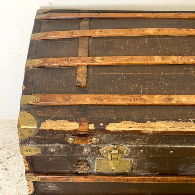 1920s Large Vintage Travel Trunk, 1920s For Sale - Image 5 of 9