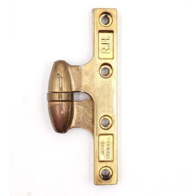 Vintage 6 X 4 In. Brass Right Olive Door Hinge For Sale - Image 4 of 6