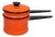 Vintage Enamel Orange & Black Metal Double Boiler Nesting Pot W/ Lid For Sale