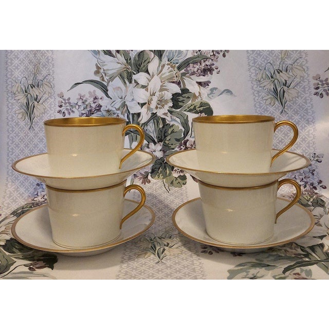 Ceramic Paris Porcelain Tea Cups, Set of 4 For Sale - Image 7 of 7