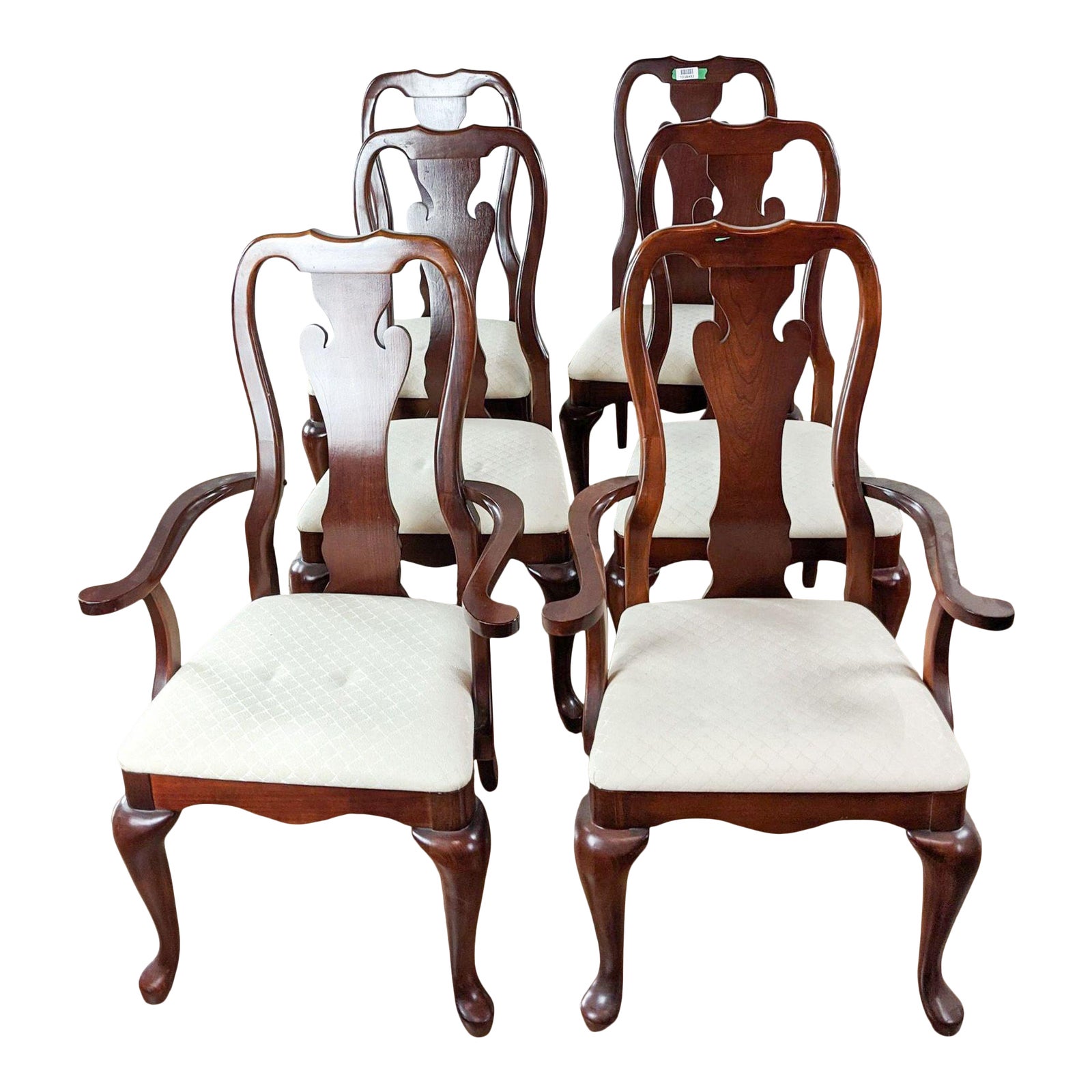Thomasville Queen Anne Style Dining Chairs Set of 6 Chairish