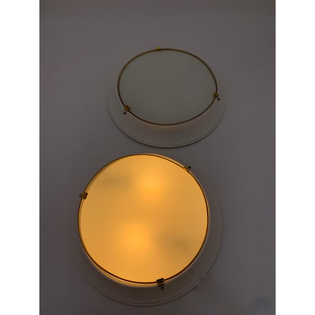 Vintage Ceiling Lights in Glass attributed to Fontana Arte, Italy, 1960s, Set of 2 For Sale - Image 3 of 6