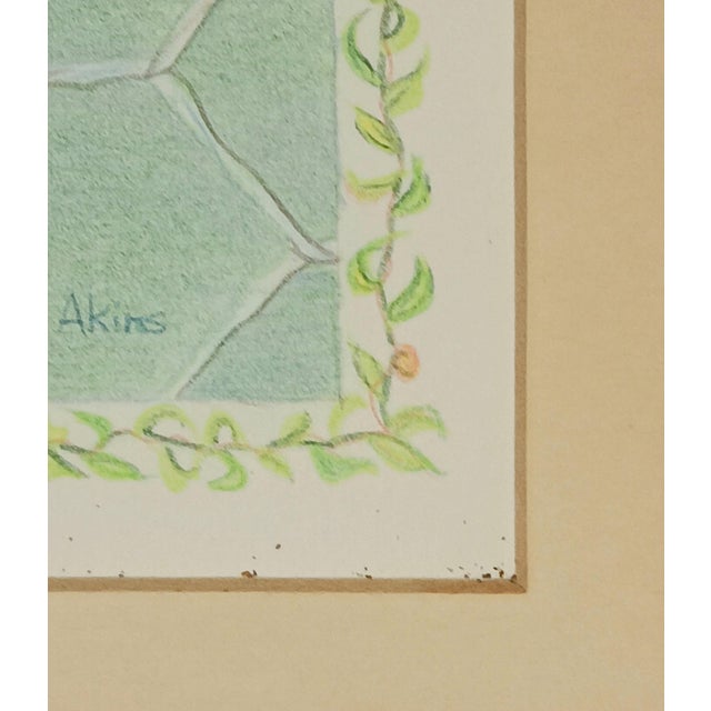 Cedar Waxing Birds Giclee Print Tamlyn Akins Soft Pastel Colors Mat Framed 13x17 For Sale - Image 11 of 16