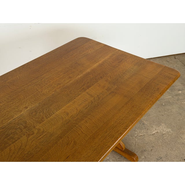 Danish Oak Extension Trestle Dining Table in the manner of Henning Kjærnulf For Sale - Image 11 of 14
