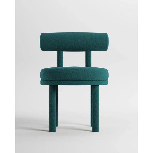 Not Yet Made - Made To Order Collector Moca Chair in Boucle Ocean Blue by Studio Rig For Sale - Image 5 of 5