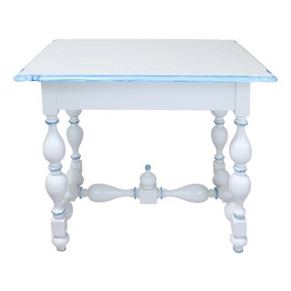 Vintage French Louis XIII Style Painted Game Table With Two Hidden Drawers For Sale