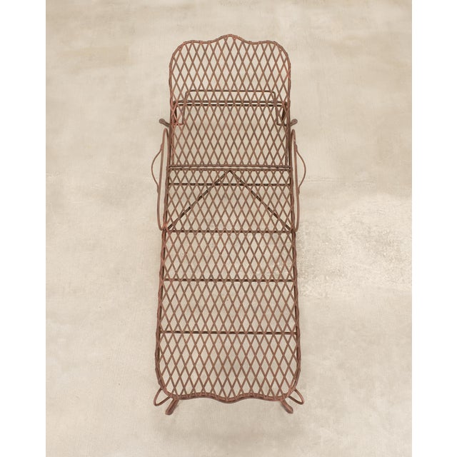 Metal Rose Tarlow Melrose House Twig Iron Garden Chaise Lounge For Sale - Image 7 of 18