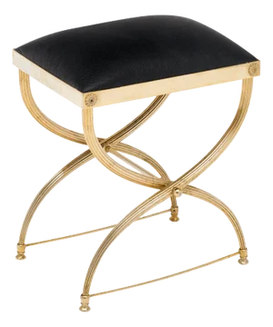 French Vintage Brass Curule Stool
