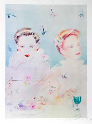 Pater Sato Lithograph - Tea for Two