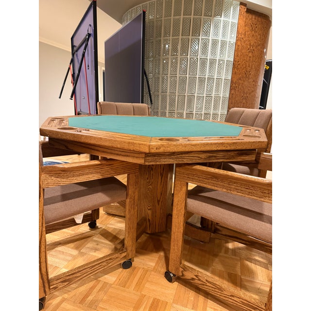 Vintage Hippopotamus Octagonal Oak Game Table For Sale In New York - Image 6 of 7
