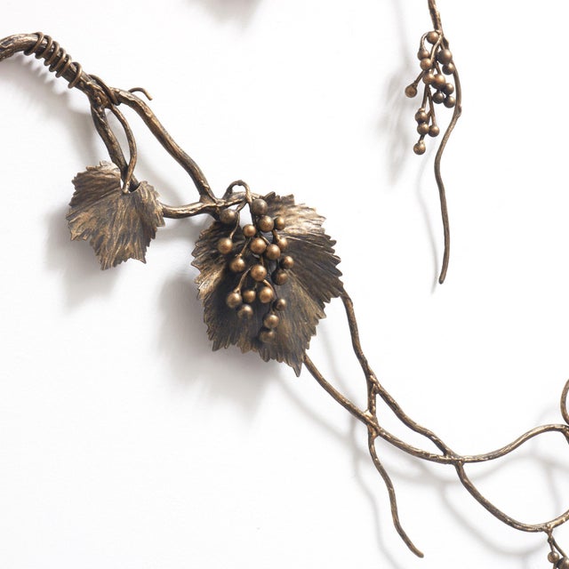 Brown Tobacco Grape Leaf Wall Sculpture For Sale - Image 8 of 12