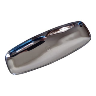 1960s Milbern Creations Chrome and Teak Wood Tray For Sale