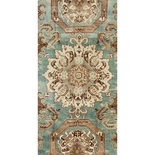 Tribal Vintage Hand Knotted Turkish Carpet With Geometric Tribal Medallion Design For Sale - Image 3 of 8