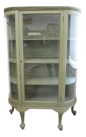 Antique Paine Furniture Co. Of Boston 1920’s Green Display Cabinet