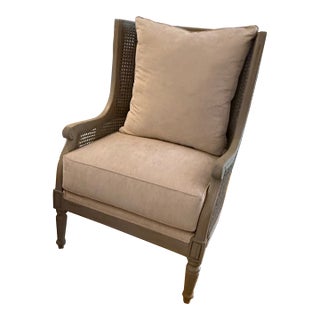 Cane Armchair Reclaimed Weathered Grey Wash For Sale