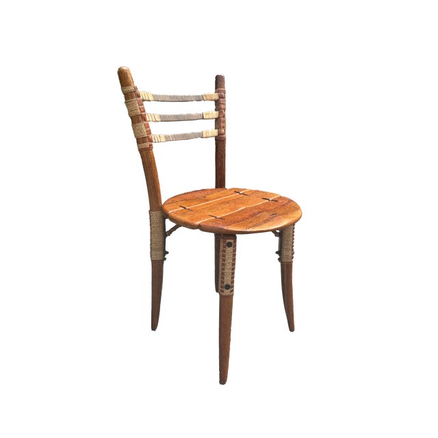 Pacific Green 1990s Pacific Green Sculptural Leather Cord Chairs, With Side Table Set of 5 For Sale - Image 4 of 9