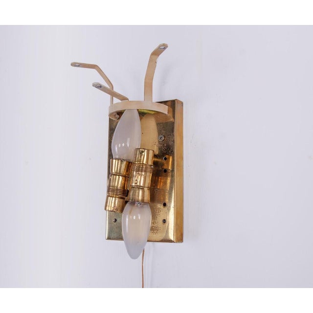 Kinkeldey Wall Sconces in Frosted Glass Balls & Brass, Germany, 1960s, Set of 2 For Sale - Image 9 of 10