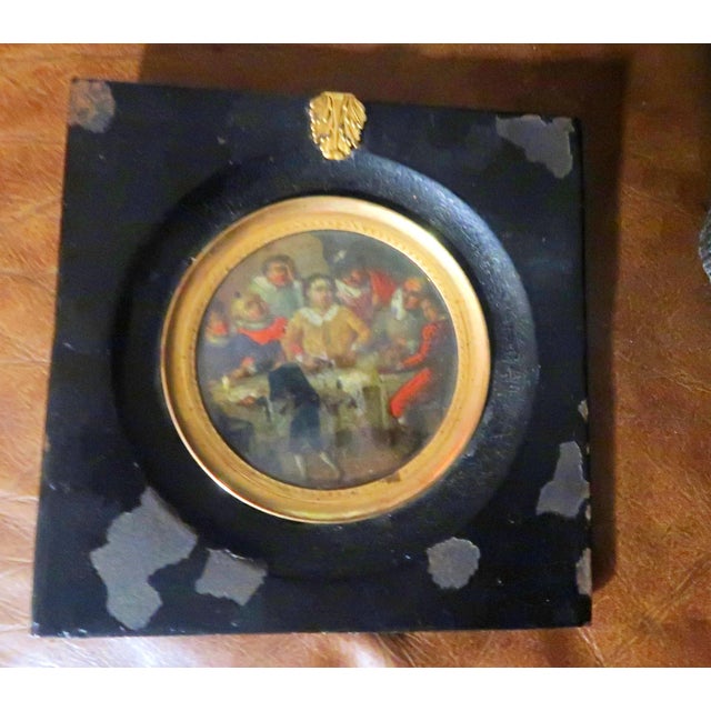 18th Century Miniature Painting - Dutch Tavern Scene For Sale - Image 4 of 7