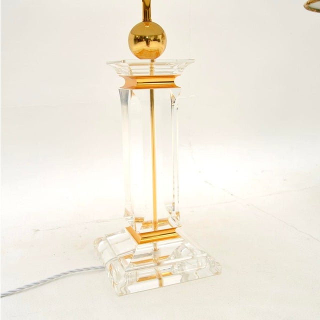 Gold Vintage Italian Acrylic Glass Table Lamps, 1970s, Set of 2 For Sale - Image 8 of 11