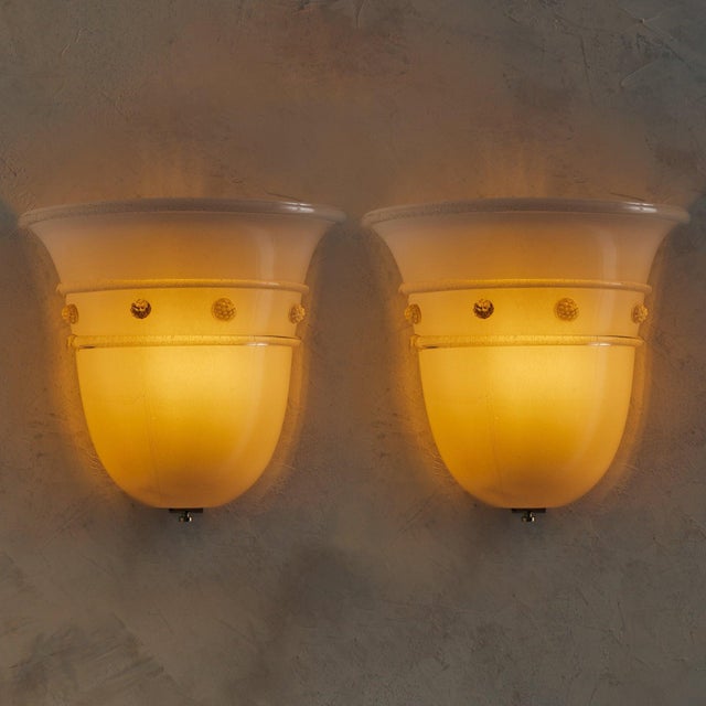 Murano 1980s Modern Barovier & Toso 'Empire' Murano Glass Sconce - a Pair For Sale - Image 4 of 11