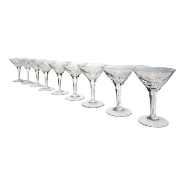 Crystal Champagne Coupes from Val Saint Lambert, Set of 8 For Sale