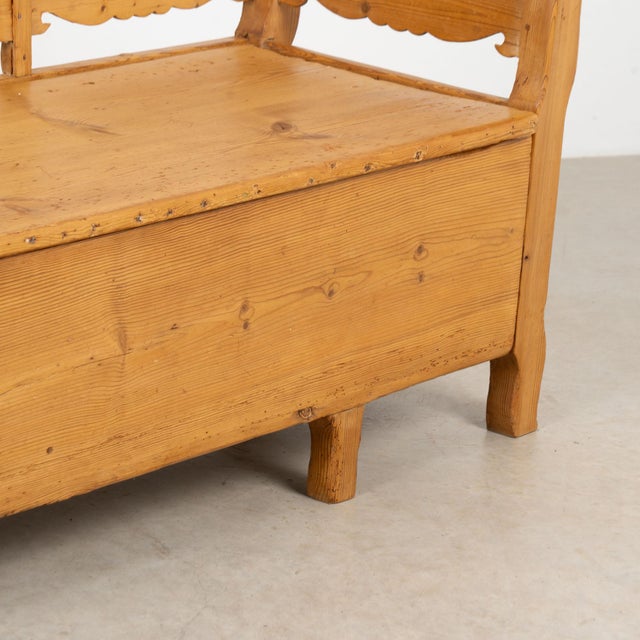 19th Century Swedish Pine Storage Bench With Storage For Sale - Image 15 of 16