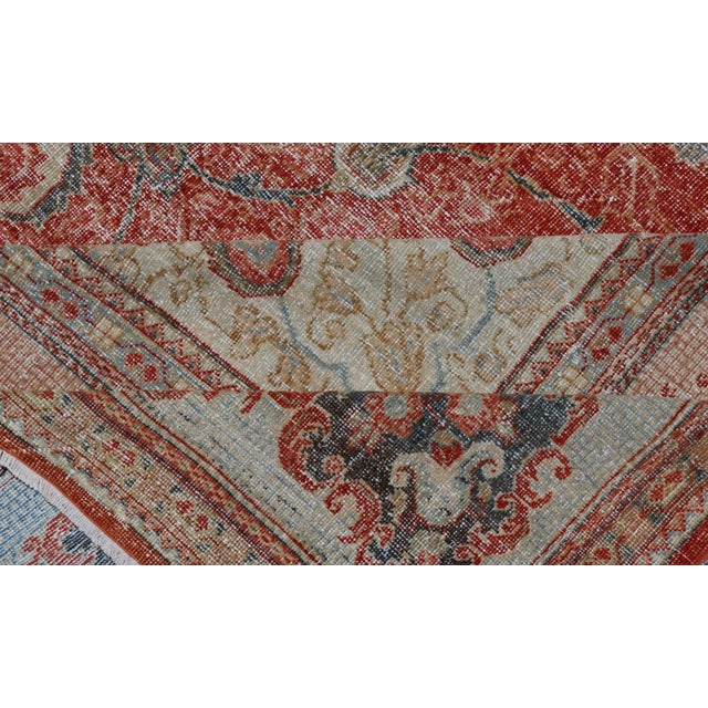 Large Antique Persian Mahal Rug With Central Medallion and Regal Design 12'4 X 20'4 For Sale - Image 16 of 17