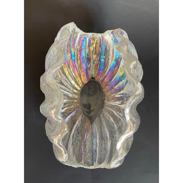 Late 20th Century Vintage Iridescent Glass Shell Napkin Holder / Guest Towel Holder For Sale - Image 5 of 10