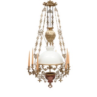 Antique Electrified Chandelier for Candles For Sale