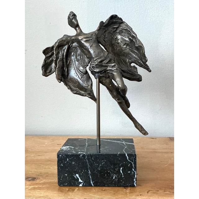 Vintage Bronze Flying Angle Sculpture For Sale - Image 10 of 12