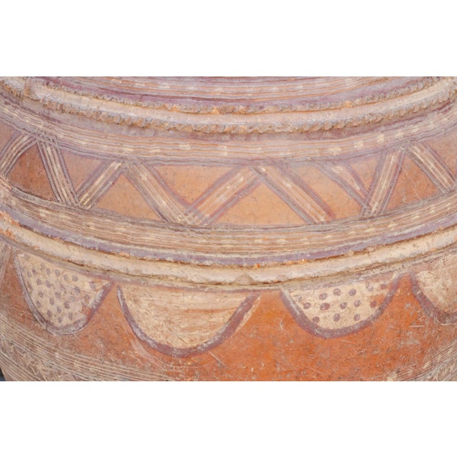 19th Century Tall Painted African Clay Water Pot For Sale - Image 5 of 12