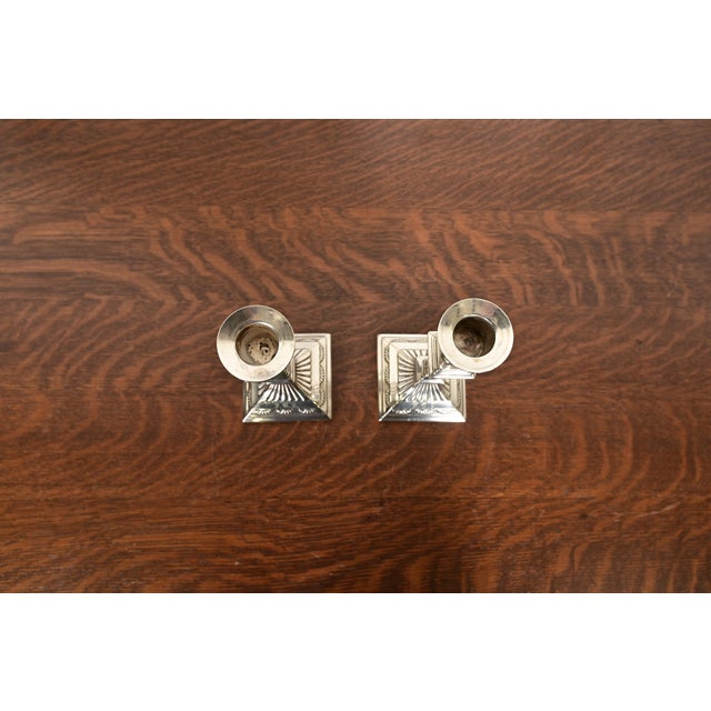 Late 19th Century Tiffany & Co. Antique Neoclassical Silverplate Candlesticks, Pair For Sale - Image 5 of 12