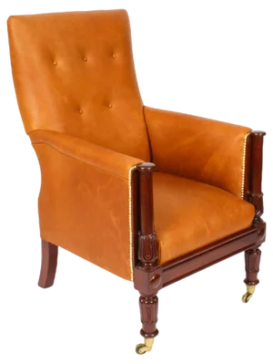 19th Century Regency Leather Library Armchair