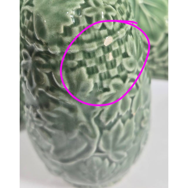 Green Portuguese Serving Pieces- Set of Three For Sale - Image 11 of 16