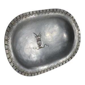 Palmer Smith Aluminum Tray With Inscribed Decorations