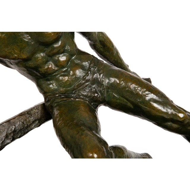 Metal “The Lock” Antique Art Deco French Bronze Sculpture by Pierre Le Faguays For Sale - Image 7 of 18