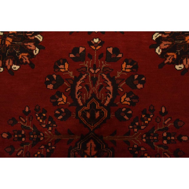 Baloch Rug 7’5” X 11’3” Red Wool Vintage Traditional Hand-Knotted Carpet For Sale - Image 9 of 14
